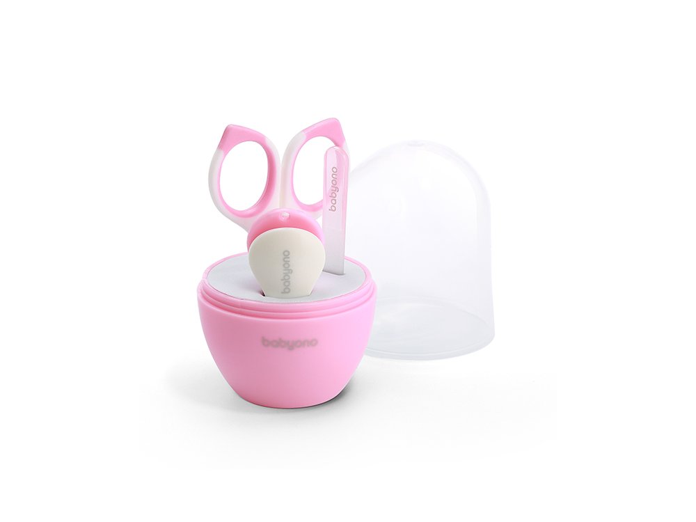 BabyOno Baby Nail Set, Σετ Περιποίησης Νυχιών για το Μωρό με Θήκη, Pink
