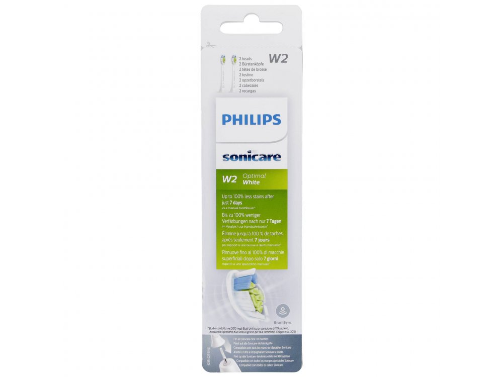 Philips Sonicare HX6062/10 Optimal White, Τυπικές Κεφαλές Οδοντόβουρτσας, 2τμχ