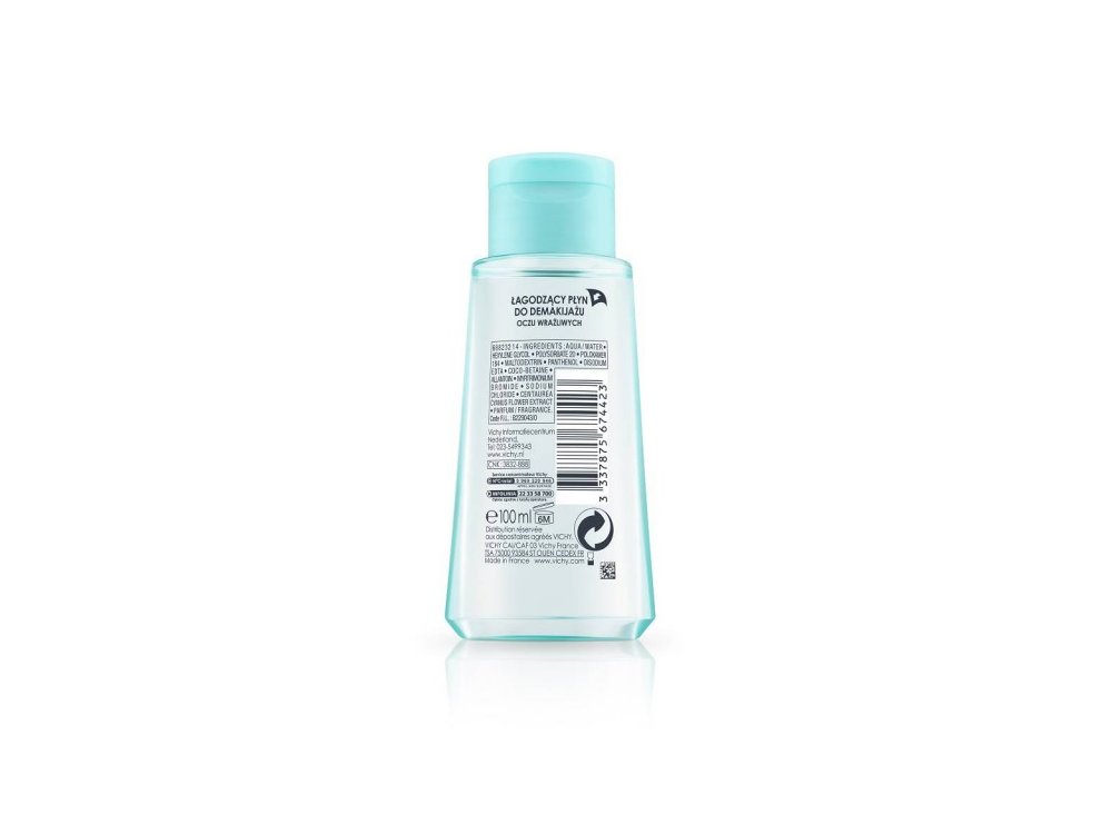 Vichy Purete Thermale Soothing Eye Make-Up Remover Ντεμακιγιάζ Mατιών για Eυαίσθητα Mάτια, 100ml