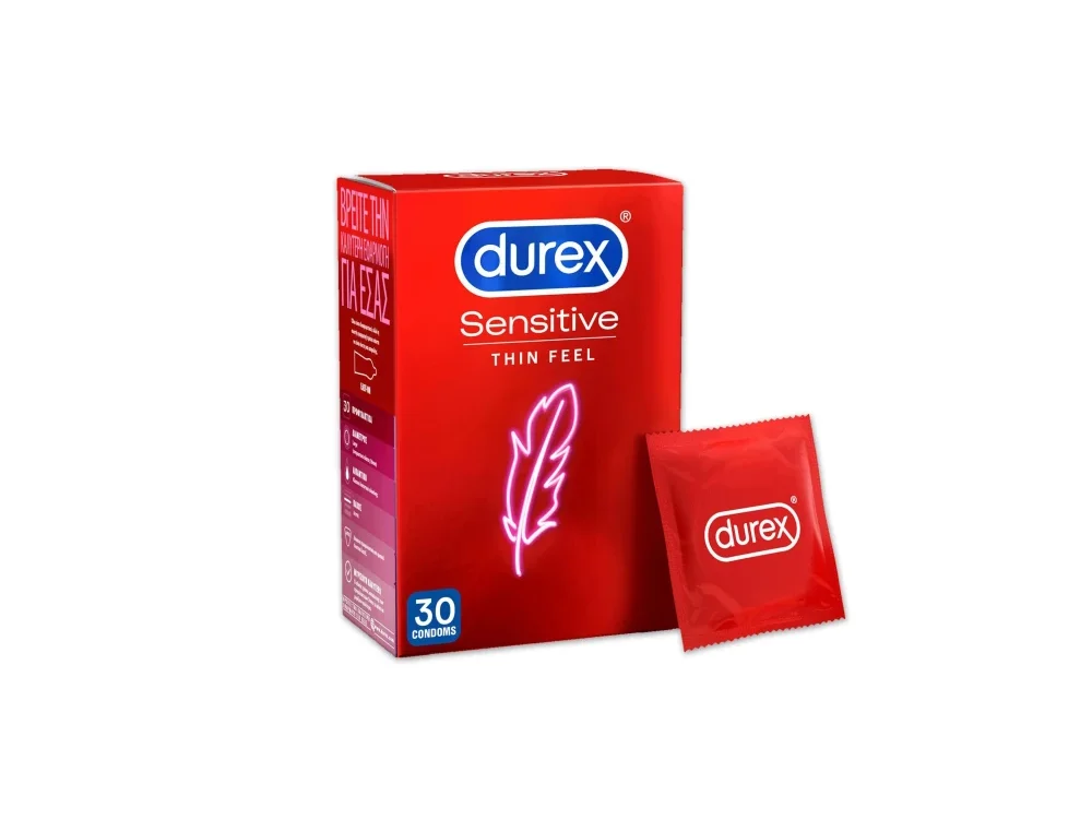 Durex Sensitive, Προφυλακτικά Πολύ Λεπτά, 30τμχ