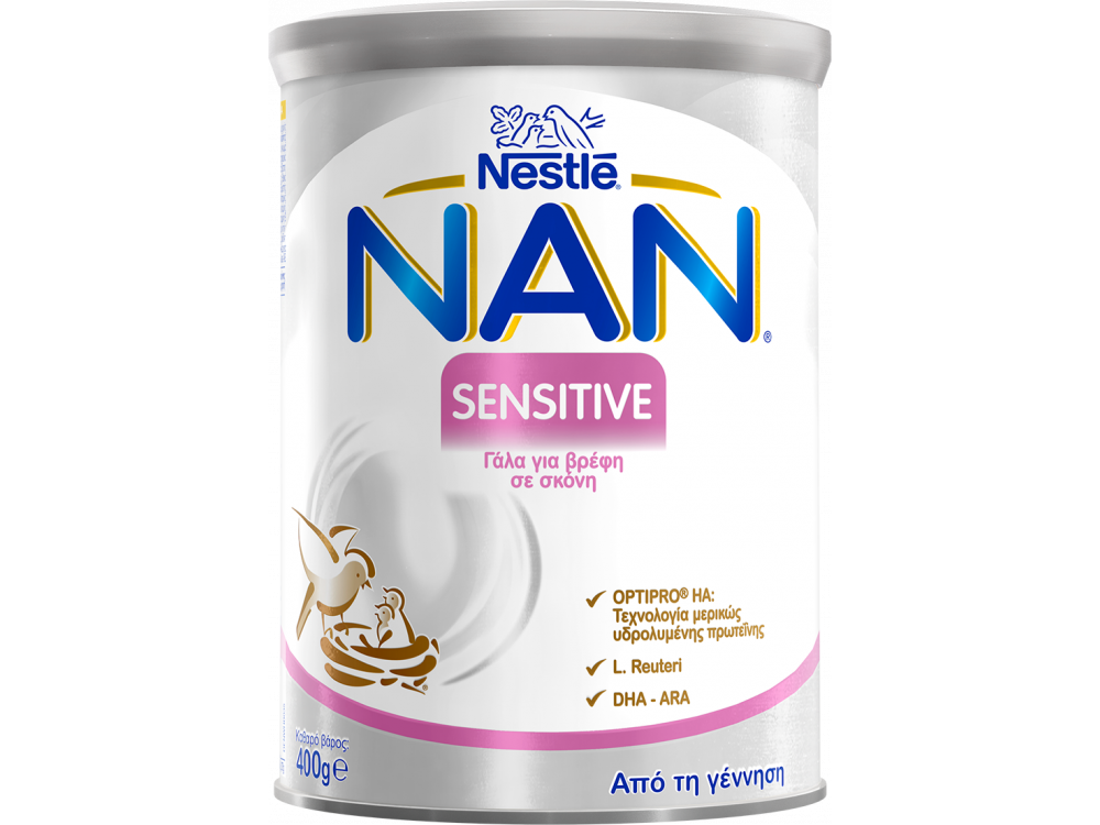 Nestle Nan Sensitive Γάλα για Βρέφη με Μικροπροβλήματα Πέψης με Χαμηλή Λακτόζη, 400gr