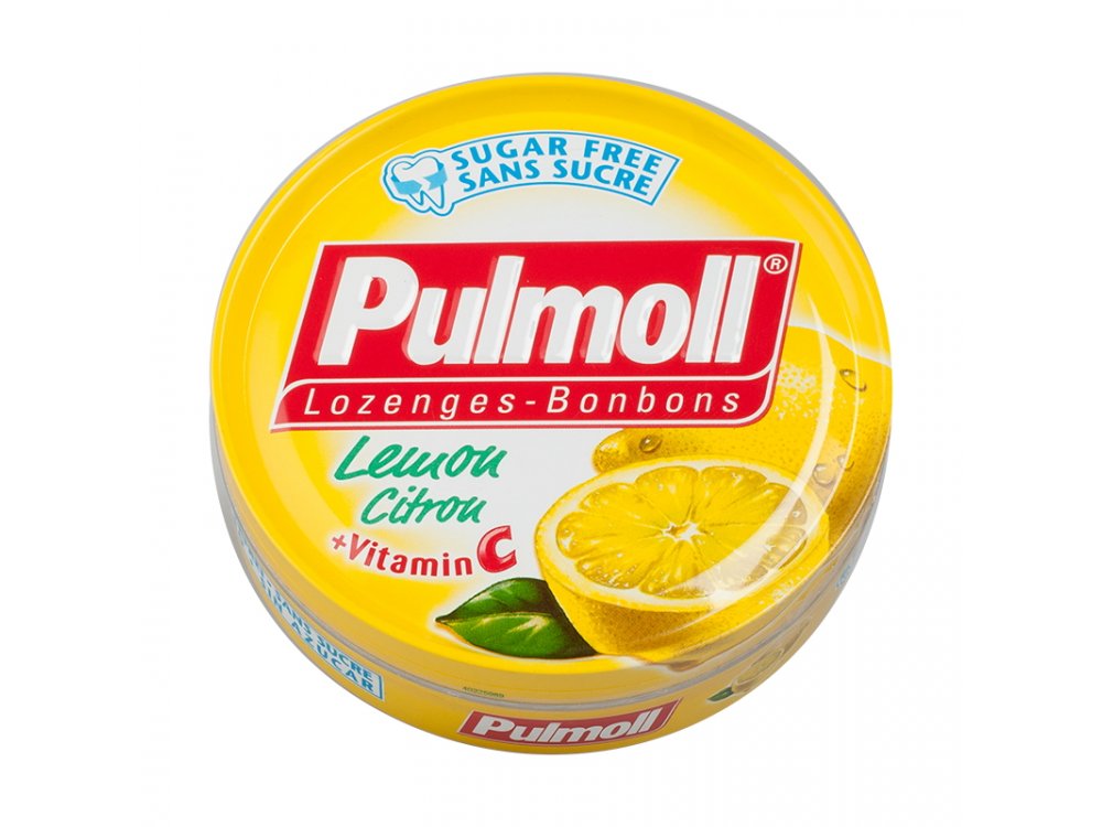 Pulmoll Καραμέλες Λεμόνι & Βιταμίνη C για το Βήχα, τον Πονόλαιμο, την Τόνωση Ανοσοποιητικού, Χωρίς Ζάχαρη, 45gr