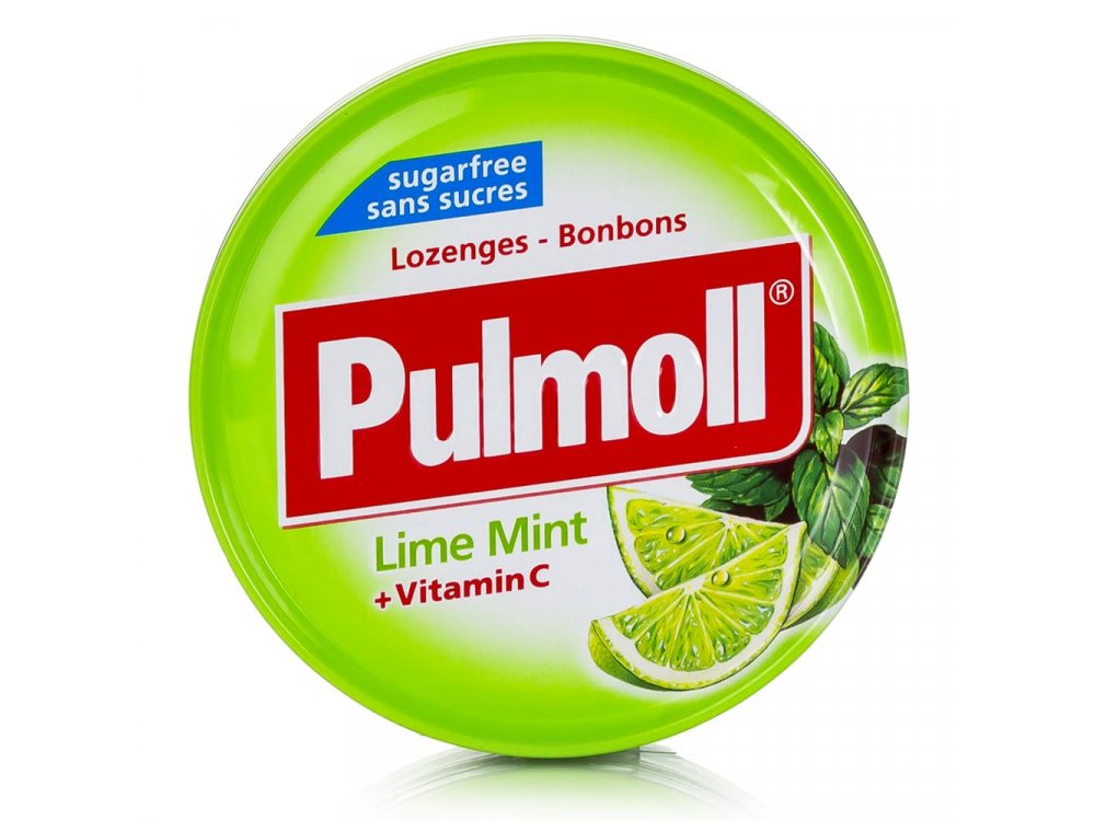 Pulmoll Καραμέλες Γλυκολέμονο, Μέντα & Βιταμίνη C για το Βήχα, τον Πονόλαιμο, την Τόνωση Ανοσοποιητικού, Χωρίς Ζάχαρη, 45gr