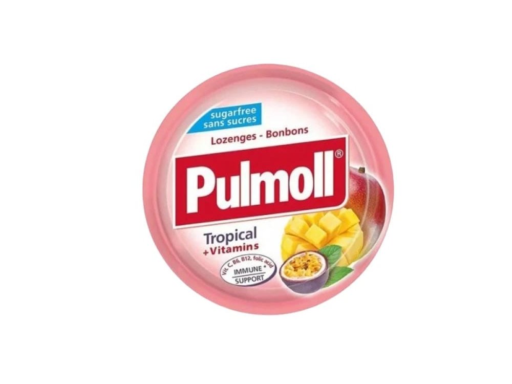 Pulmoll Candies Tropical + Vitamins, Καραμέλες με Γεύση Τροπικών Φρούτων, 45gr