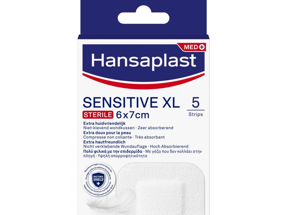 Hansaplast Sensitive XL Sterile  Μετεγχειρητικά & Μεγάλα Επιθέματα Πληγών 6 Χ 7cm, 5τμχ