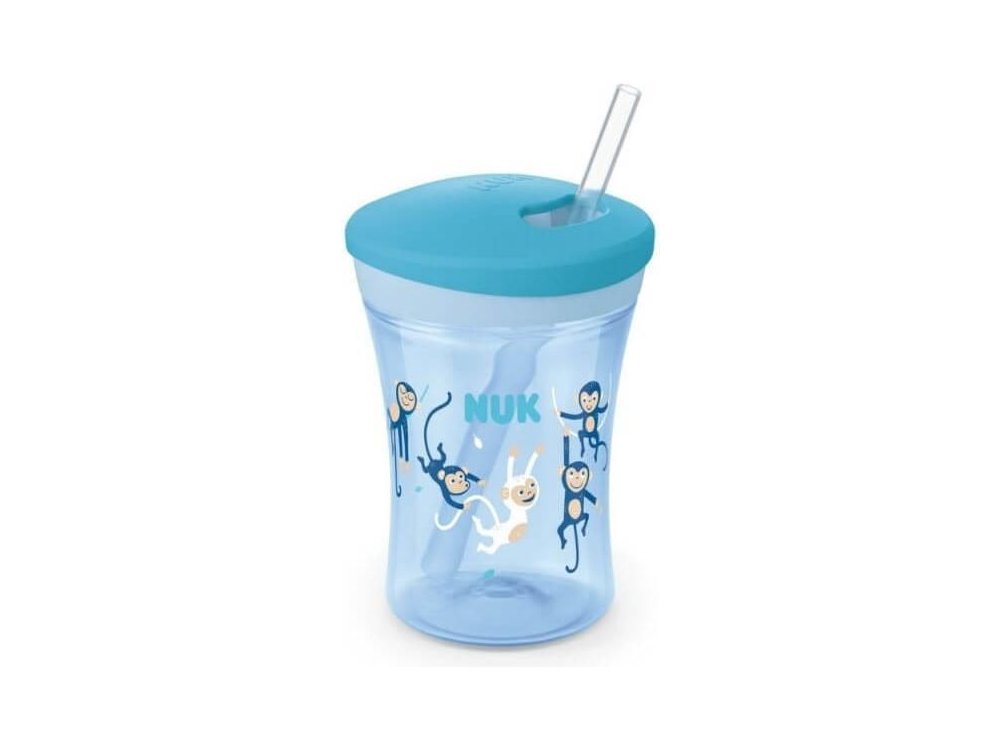 Nuk Action Cup, Εκπαιδευτικό Κύπελλο με Καλαμάκι 12m+, 230ml