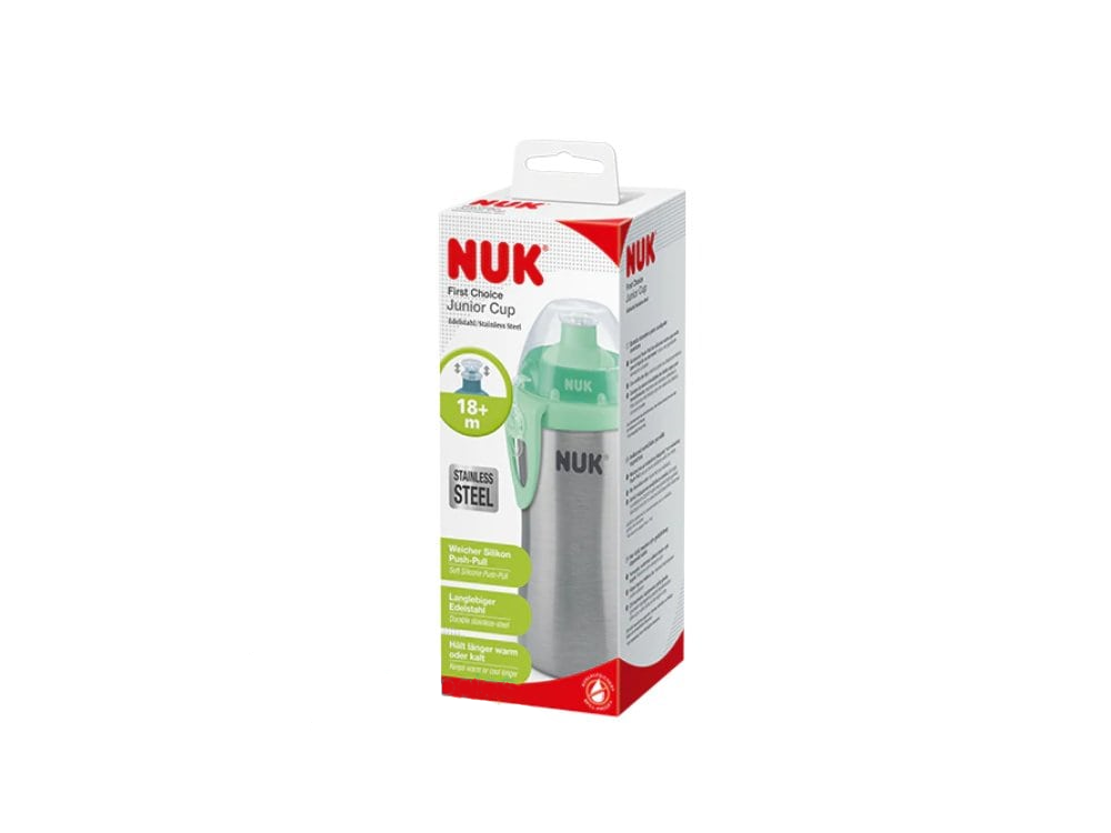 Nuk First Choice Junior Cup Ανοξείδωτο Παγουράκι με Στόμιο 18m+, 215ml