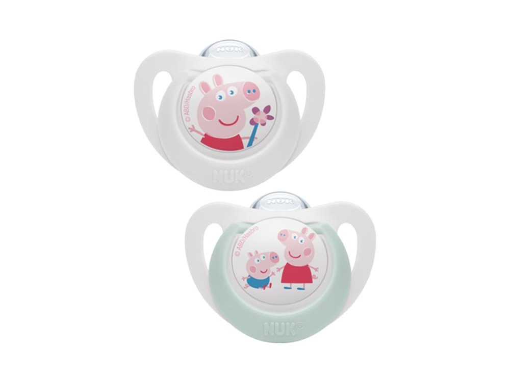 NUK Peppa Pig Star, Πιπίλα Σιλικόνης 6-18m, 2τεμ