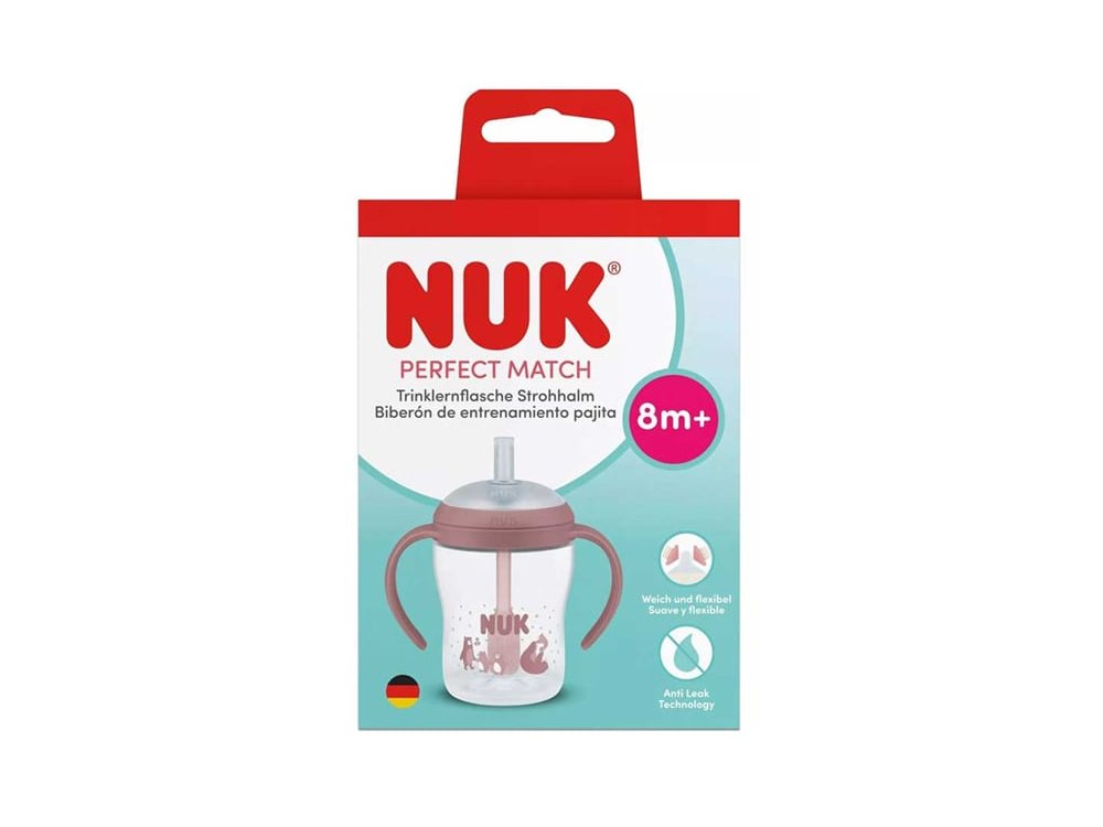 Nuk Perfect Match Εκπαιδευτικό Ποτήρι με Καλαμάκι Σιλικόνης 8m+, 150ml