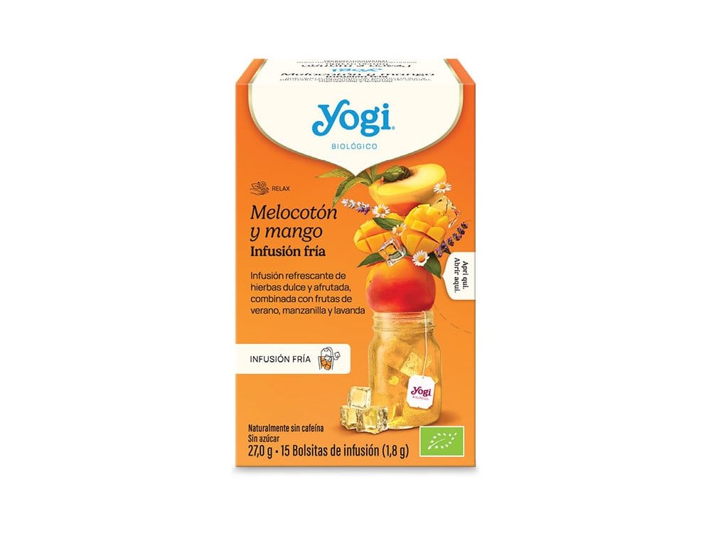 Yogi Tea Cold Brew Βιολογικό Τσάι Ροδάκινο & Μάνγκο, 15x1.8g