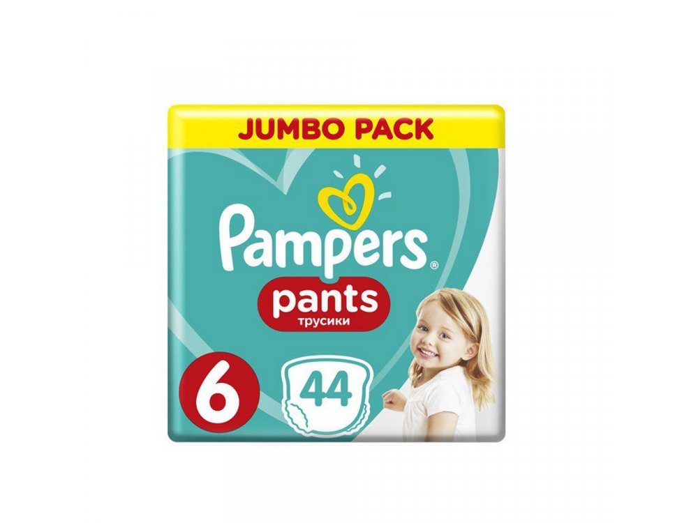 Pampers Pants Jumbo Pack No.6 (Extra Large) 15+ kg Βρεφικές Πάνες Βρακάκι, 44τμχ