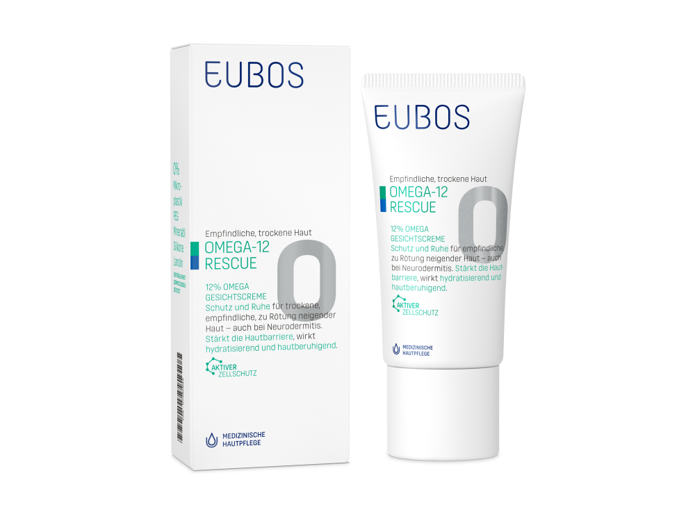 Eubos Omega 12% Rescue Face Cream, Κρέμα Προσώπου για Ξηρό Δέρμα, 200ml