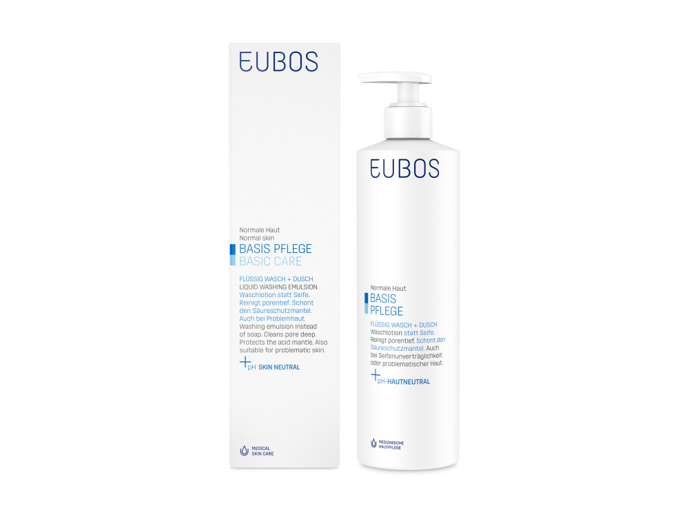 Eubos Liquid Washing Emulsion Blue, Καθημερινός καθαρισμός για Πρόσωπο & Σώμα, 400ml