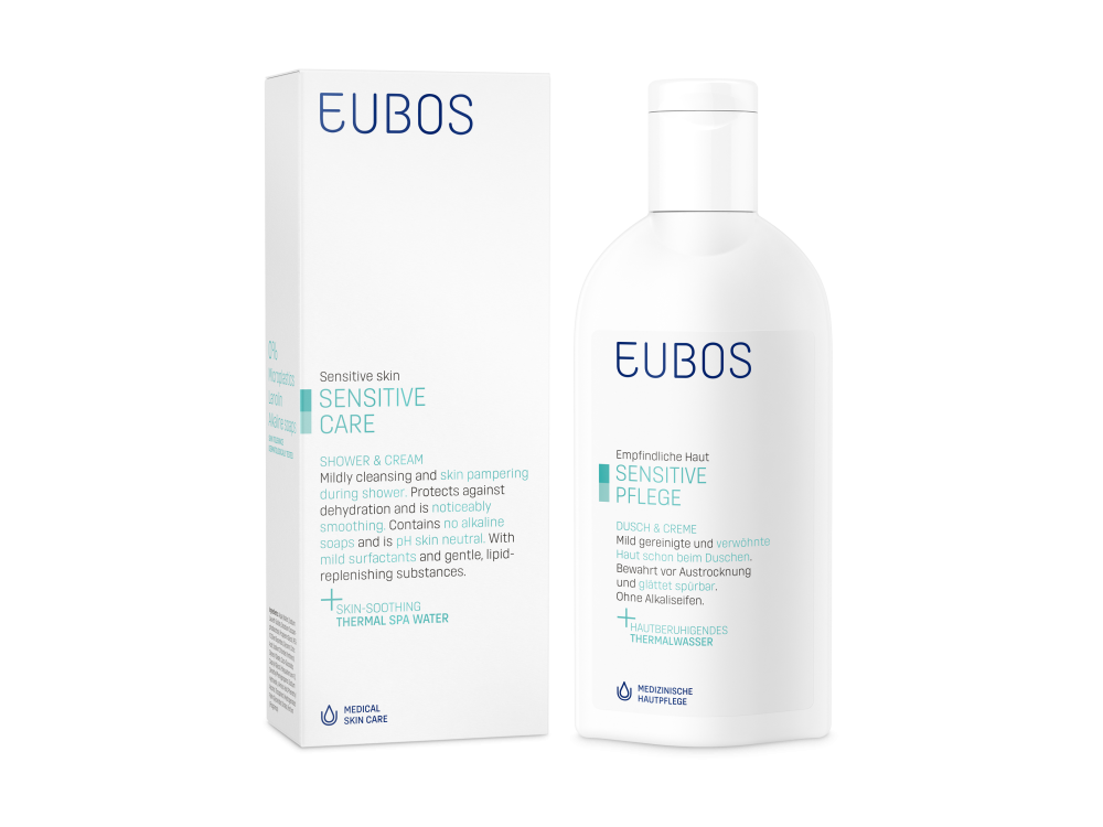 Eubos Sensitive Shower & Cream, Απαλό Υγρό Καθαρισμού, 200ml