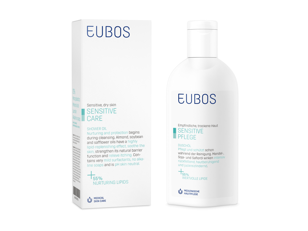 Eubos Sensitive Shower Oil F, Ελαιώδες Καθαριστικό Σώματος, 200ml