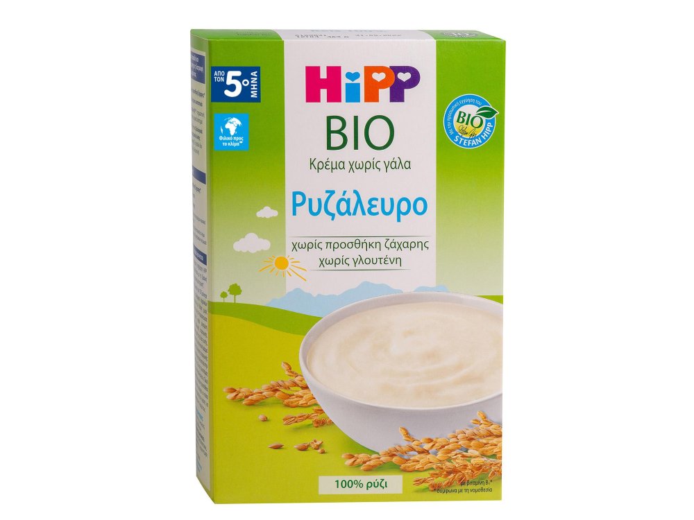 HiPP Κρέμα Ρυζάλευρο χωρίς Γάλα απο τον 5ο μήνα - 200gr