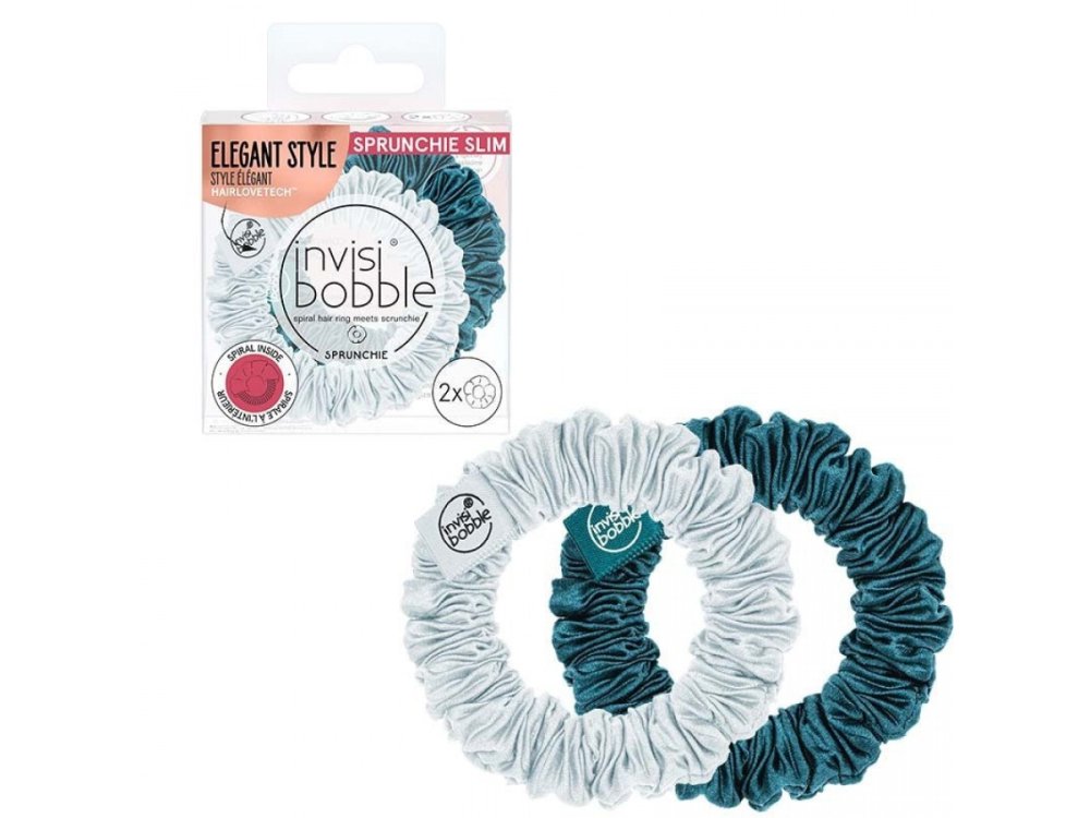 Invisibobble Sprunchie Slim Cool As Ice Λαστιχάκι Μαλλιών, 2τμχ
