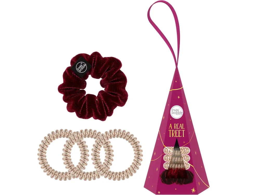Invisibobble Promo Time to Shine A Real Treet Original Time to Shine Bronze Me Pretty, 3τμχ & Sprunchie Red Wine Is Fine, 1τμχ