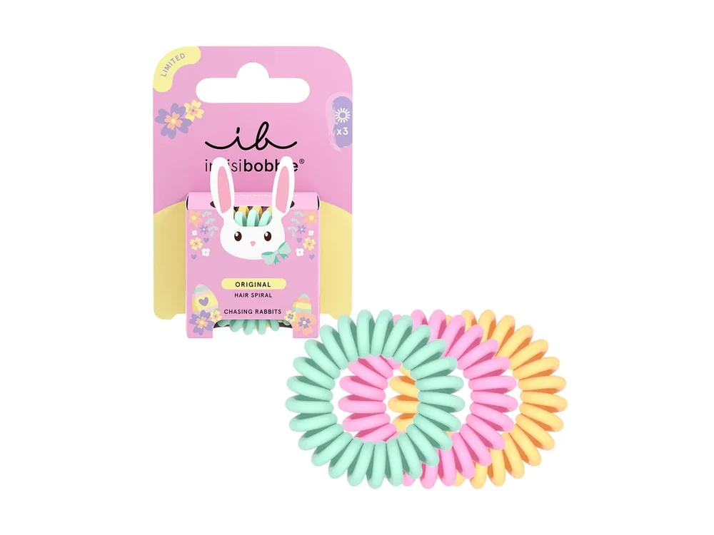 Invisibobble Original Hair Spiral Limited Edition Easter Chasing Rabbits, Λαστιχάκια Μαλλιών, 3τμχ