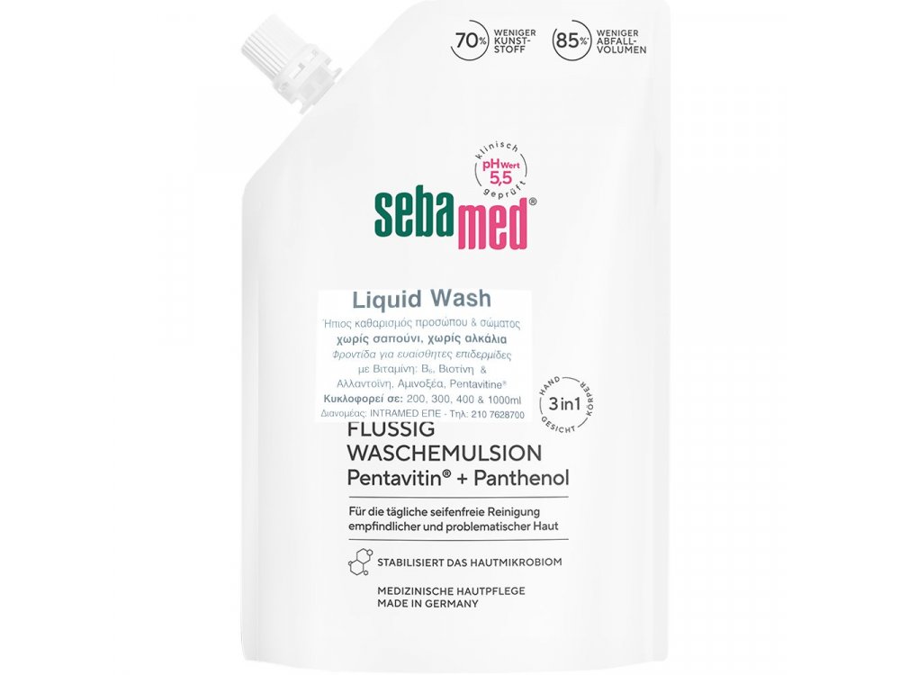 SEBAMED Liquid Face & Body Refill Ανταλλακτικό γεμίσμστος για το καθαριστικό προσώπου & σώματος, 400ml