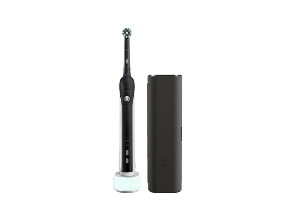Oral-B Pro 750 CrossAction Black Edition Ηλεκτρική Οδοντόβουρτσα & Δώρο Θήκη Ταξιδιού, 1τμχ