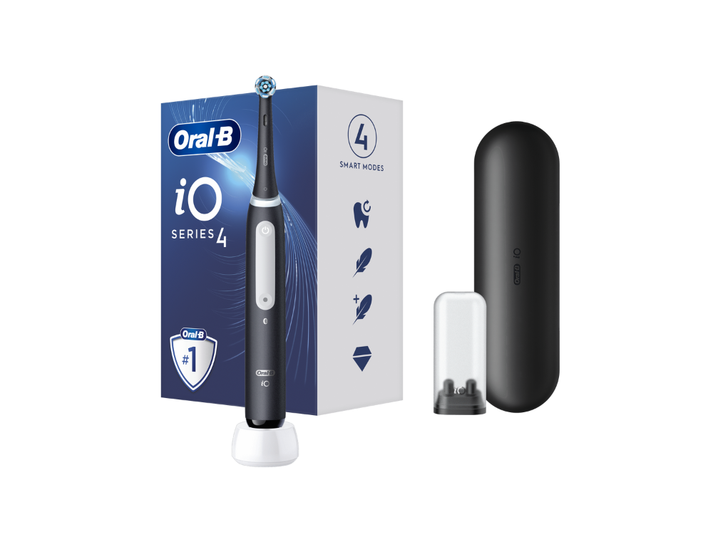 Oral-B iO Series 4 Black Ηλεκτρική Οδοντόβουρτσα Μαύρη, 1τμχ