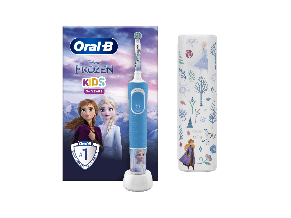Oral-B Frozen Παιδική Ηλεκτρική Οδοντόβουρτσα με Θήκη Ταξιδίου για Παιδιά 3+ Ετών, 1τεμ