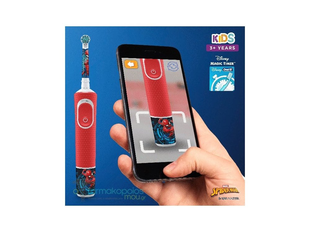 Oral-B Spider-Man Παιδική Ηλεκτρική Οδοντόβουρτσα με Θήκη Ταξιδίου για Παιδιά 3+ Ετών, 1τεμ
