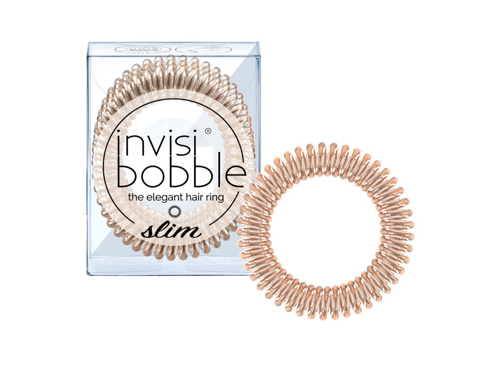 Invisibobble Slim Bronze Me Pretty, Λαστιχάκια Μαλλιών, 3τμχ