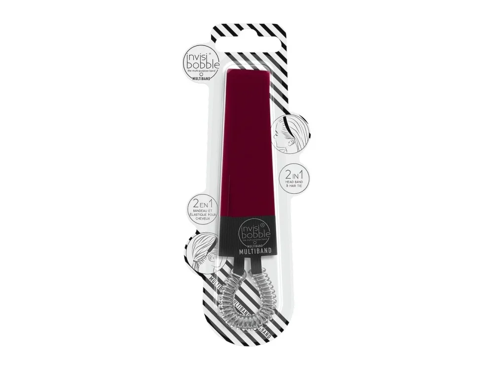 Invisibobble MultiBand True Black, Κορδέλα & Λαστιχάκι Μαλλιών Red-y To Rumble , 1τμχ