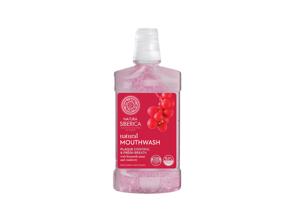 Natura Siberica Natural Mouthwash Cranberry Plaque Control & Fresh Breath Στοματικό Διάλυμα κατά της Πλάκας και της Κακοσμίας, 520ml