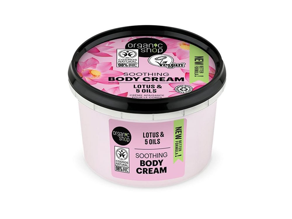 Organic Shop Indian Lotus Body Cream, Κρέμα Σώματος Λωτός & 5 Έλαια, 250ml
