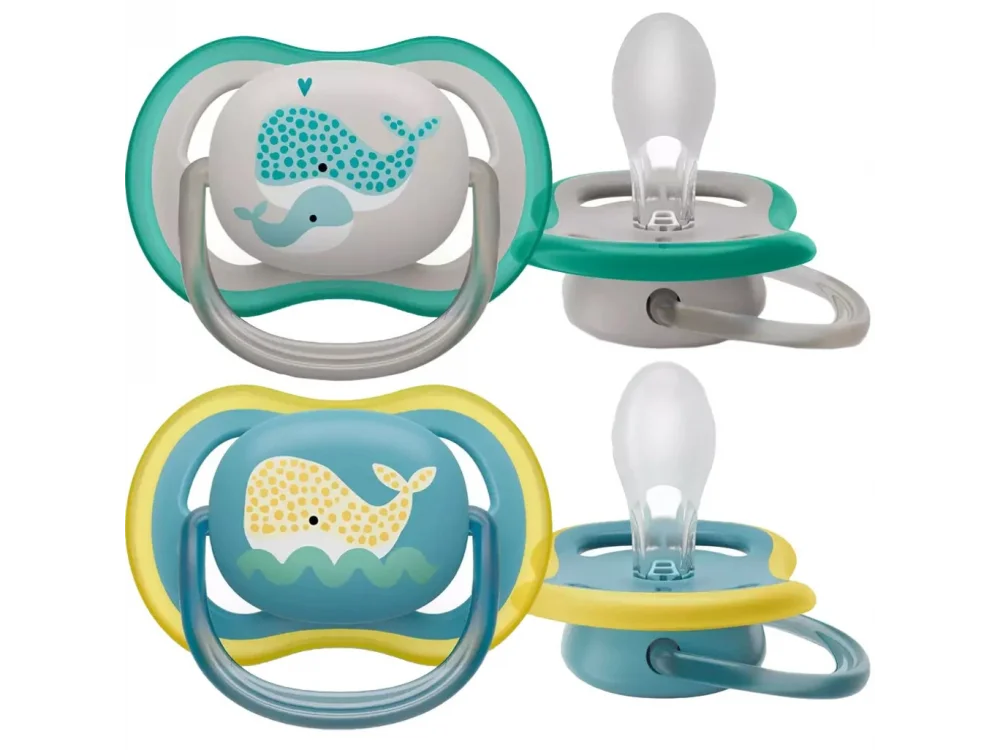 Philips Avent Ultra Colors of Nature Silicone Soother Ultra Soft Ορθοδοντική Πιπίλα Σιλικόνης, 18m+, 2τμχ