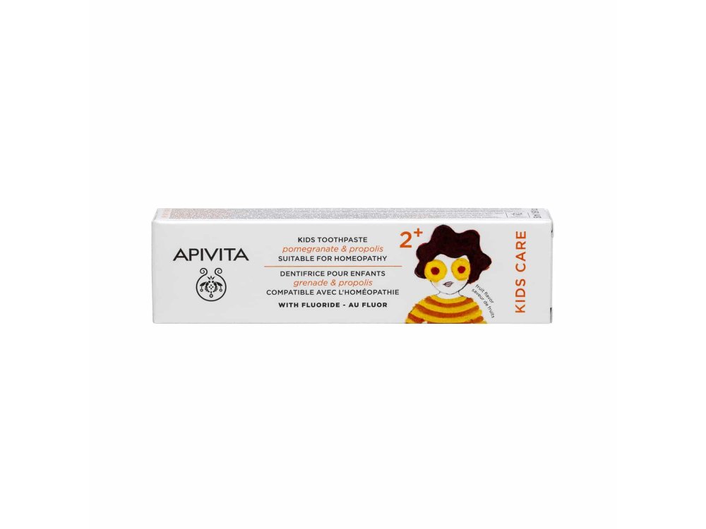 Apivita Natural Dental Care Kids 2+ Παιδική Οδοντόκρεμα με Ρόδι & Πρόπολη & Ευχάριστη Γεύση Φρούτων, 50ml
