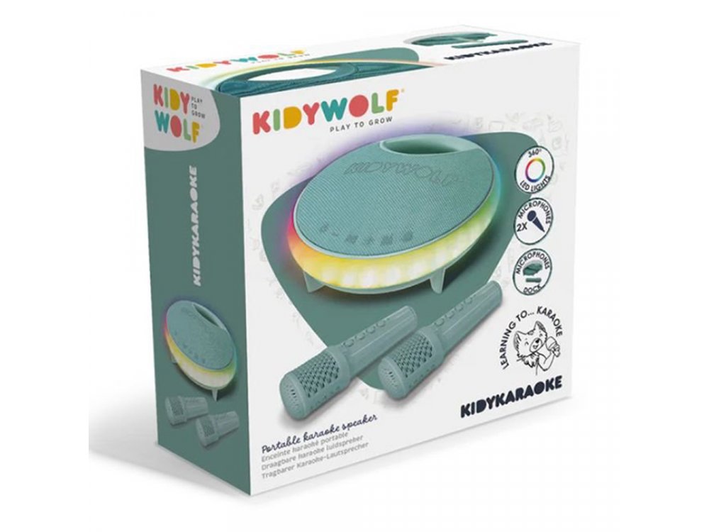 Kidywolf, Σετ karaoke με ηχείο και 2 μικρόφωνα - Επαναφορτιζόμενο