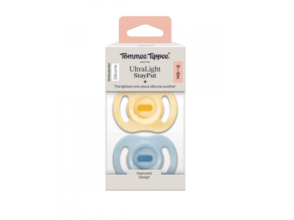 Tommee Tippee Ultra Light Σετ Σιλικονούχες Πιπίλες 2 τμχ Για 0-6 Μηνών Σε Διάφορα Χρώματα, 2τμχ