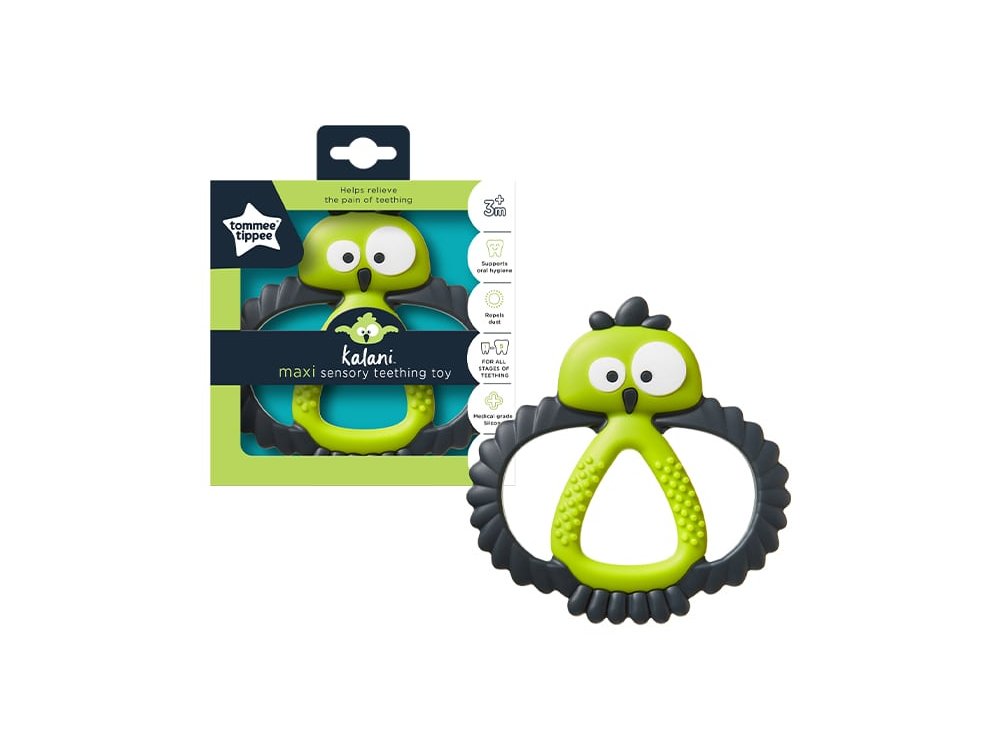 Tommee Tippee Μασητικό Μεγάλο Πράσινο "Κουκουβάγια" Kalani Sensory Teether Maxi 3m+, 1τμχ