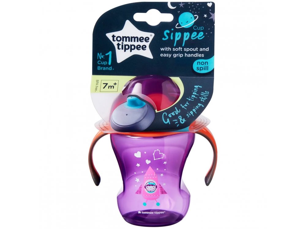 Tommee Tippee Εκπαιδευτικό Κύπελλο με Μαλακό Στόμιο & Λαβές για Κορίτσι Explora Wean Sippee Cup Girl 7+ Μηνών, 230ml