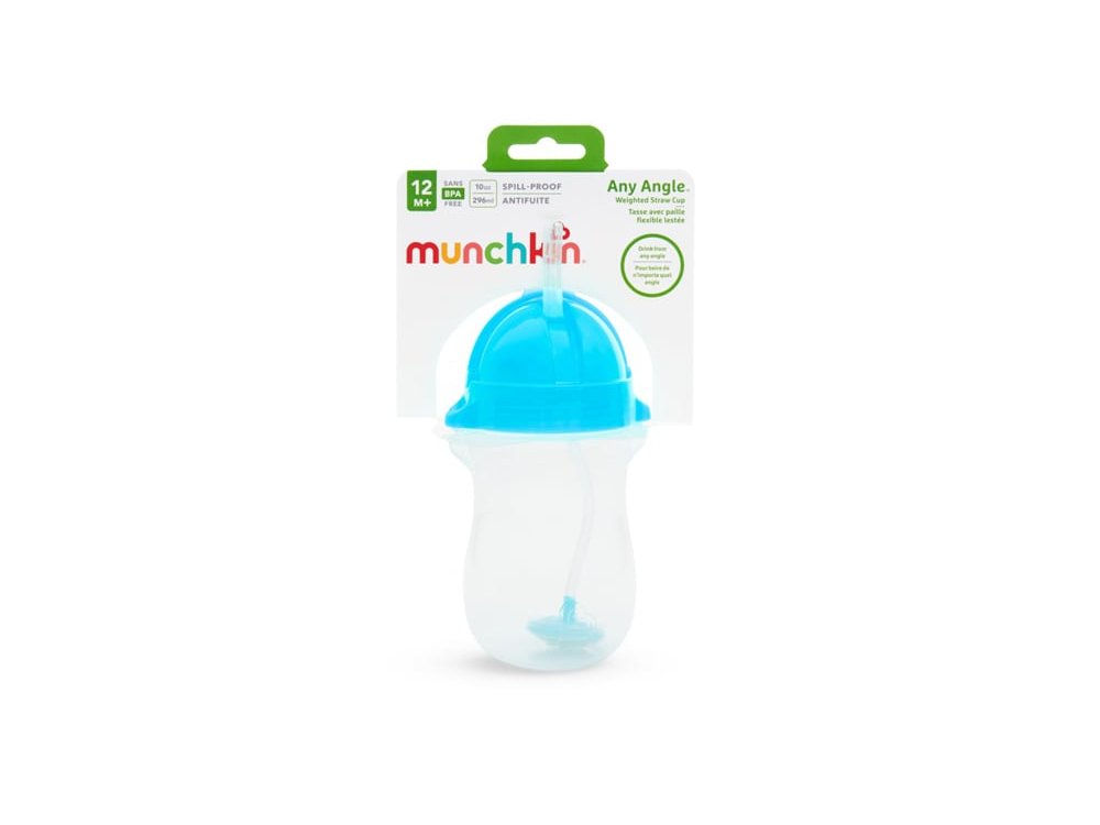 Munchkin Tip & Sip Straw Cup Κύπελλο με Καλαμάκι Click Lock από 12m+, Μπλέ, 296ml