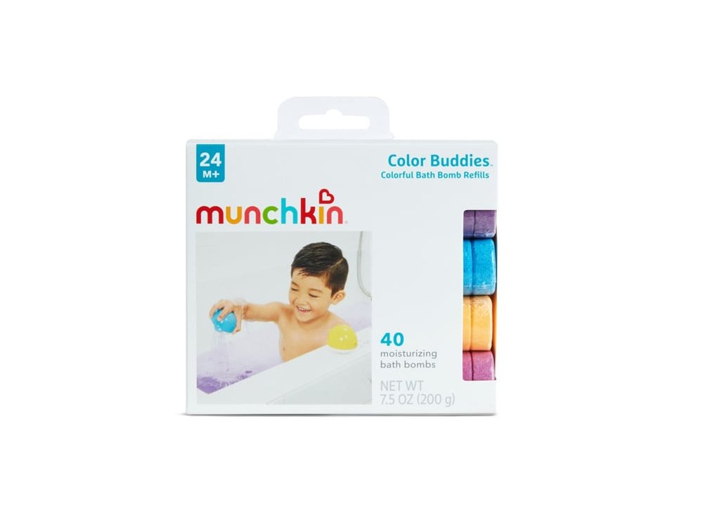 Munchkin Color Buddies Moisturising Colourfull Bath Bombs Refill, Εκπαιδευτικό Παιχνίδι Μπάνιου 24m+, 40bombs