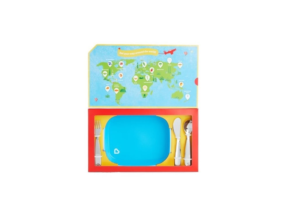 Munchkin Food Adventure Big Kid Dining Set Σετ Φαγητού 18m+, Μπλέ, 1 σετ