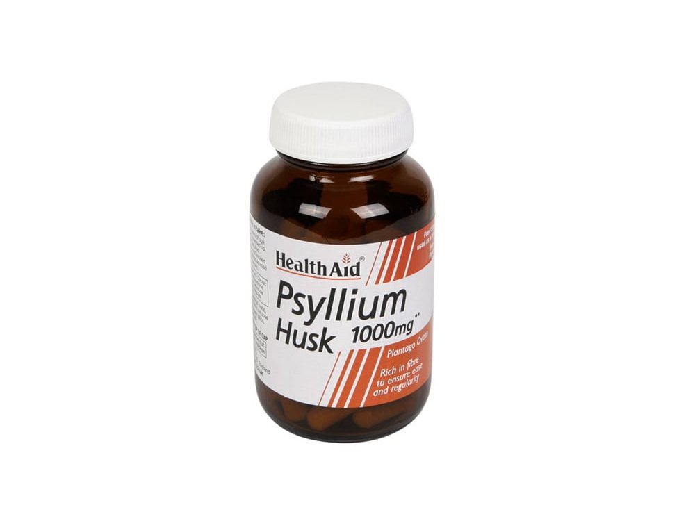 Health Aid Psyllium Husk 1000mg, Συμπλήρωμα Διατροφής Με Ψύλλιο Πλούσιο Σε Φυτικές Ίνες Για Την Ομαλή Λειτουργία Του Εντέρου, 60caps