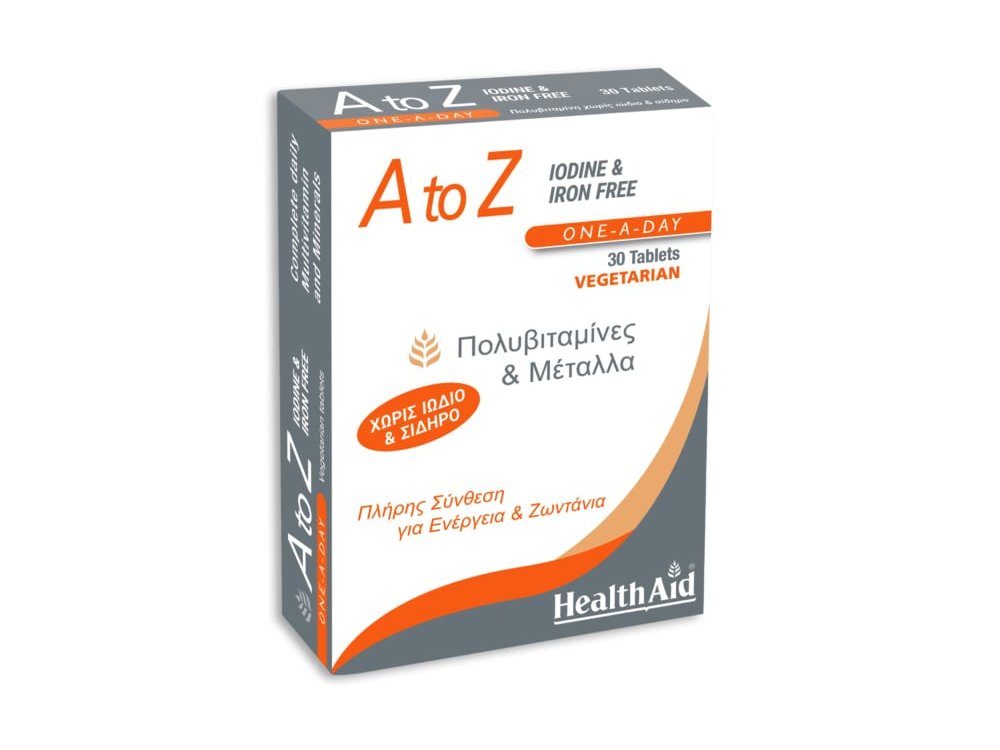Health Aid A to Z Iodine & Iron Free, 30tabs