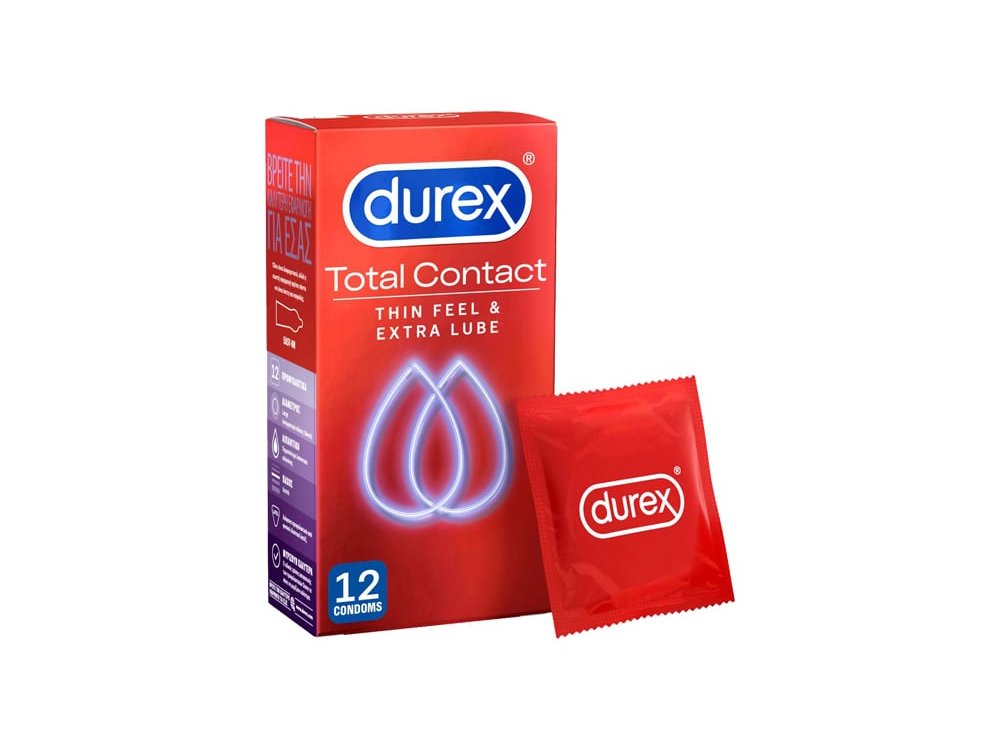 Durex Total Contact, Προφυλακτικά Εξαιρετικά Λεπτά, 12τμχ