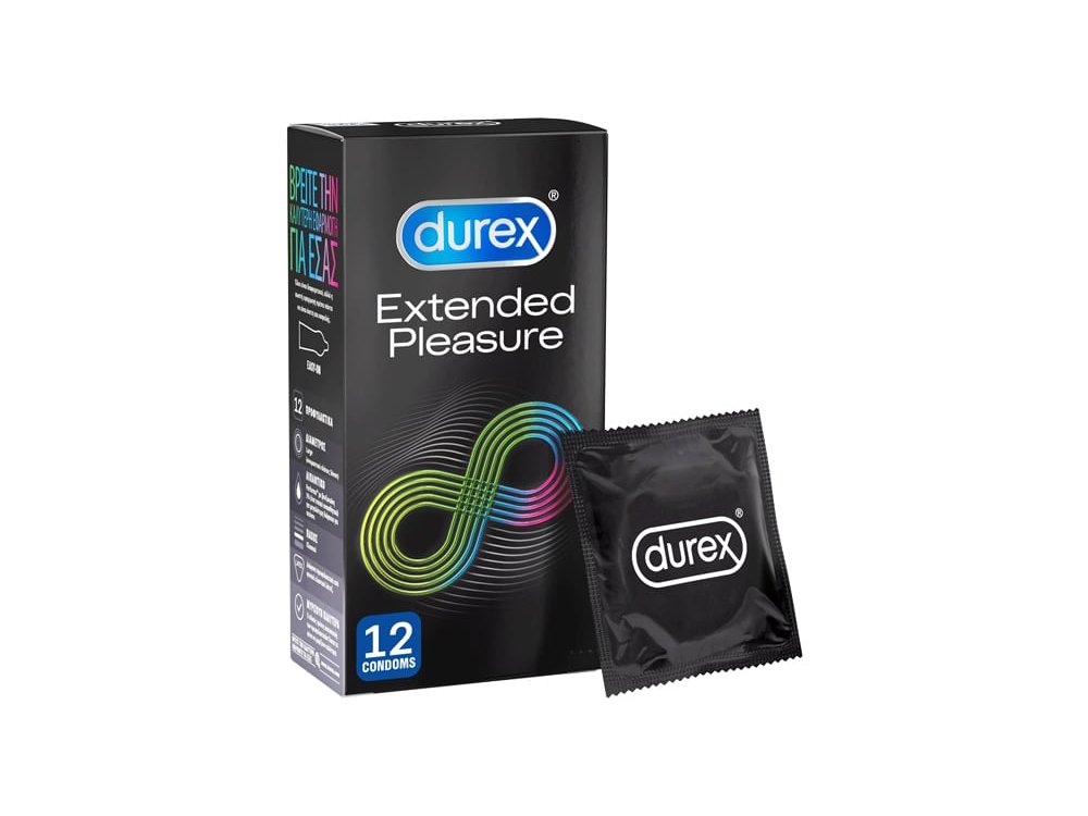 Durex Extended Pleasure, Προφυλακτικά Για Απόλαυση Παρατεταμένης Διάρκειας, 12τμχ