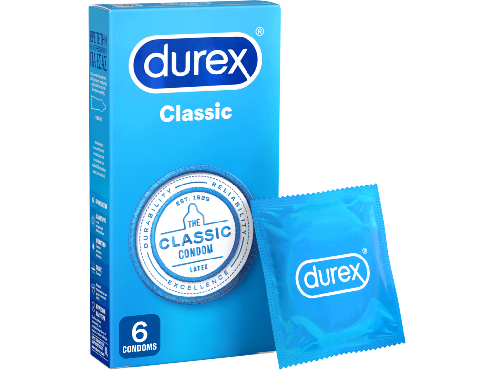 Durex Classic The Beloved Original, Προφυλακτικά με Ήπια Λίπανση, 6τμχ