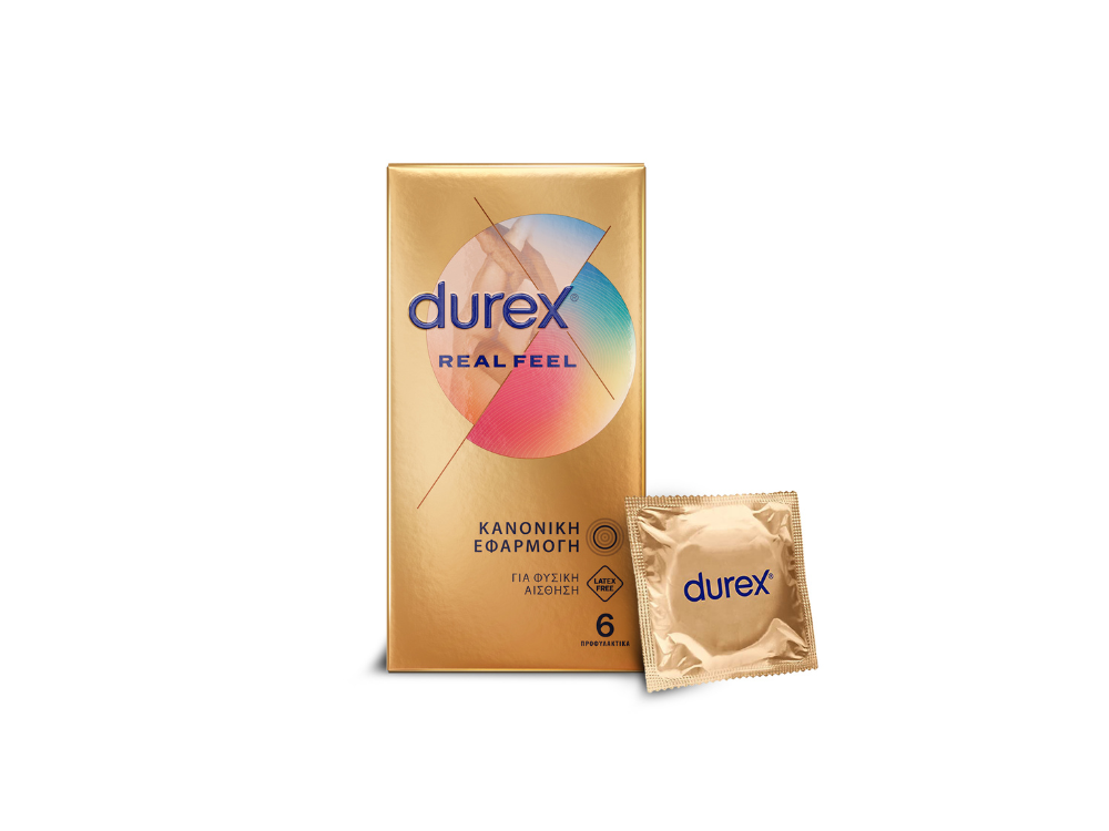 Durex RealFeel, Προφυλακτικά από Προηγμένο Υλικό για πιο Φυσική Αίσθηση Κατά την Επαφή, 6τμχ