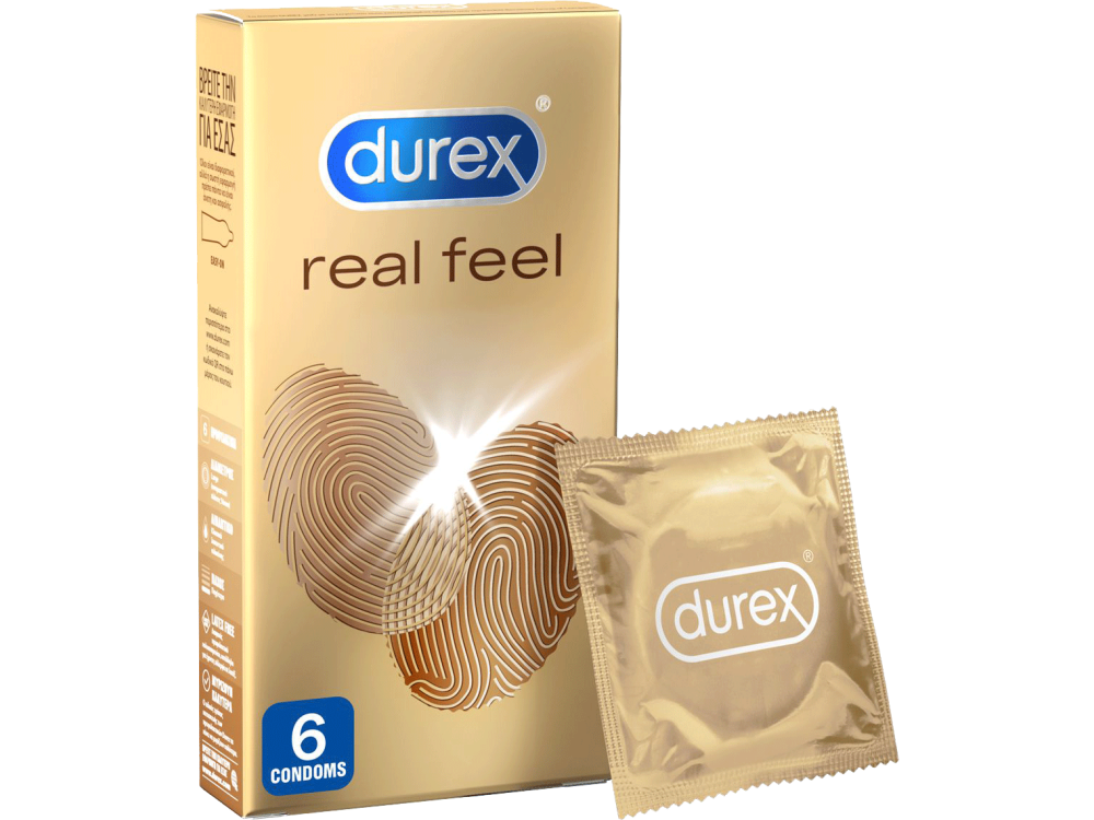 Durex RealFeel, Προφυλακτικά από Προηγμένο Υλικό για πιο Φυσική Αίσθηση Κατά την Επαφή, 6τμχ