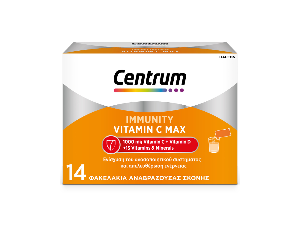 Centrum Immunity Vitamin C Max 1000mg Συμπλήρωμα Διατροφής για την Ενίσχυση του Ανοσοποιητικού, 14 φακελάκια