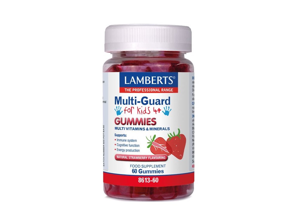 Lamberts Multi Guard for Kids, Παιδική Πολυβιταμίνη με Φυσική Γεύση Φράουλα, 60gummies